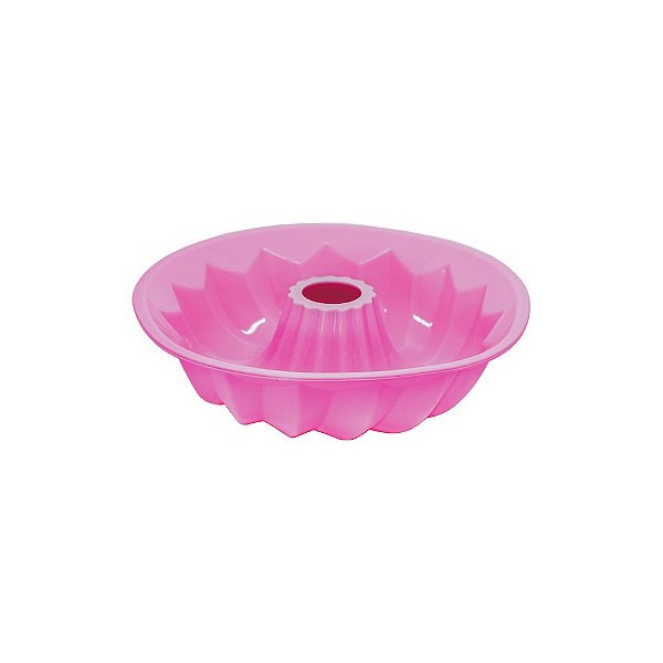 Forma Silicone Rosa P/Bolo 22Cm Oikos