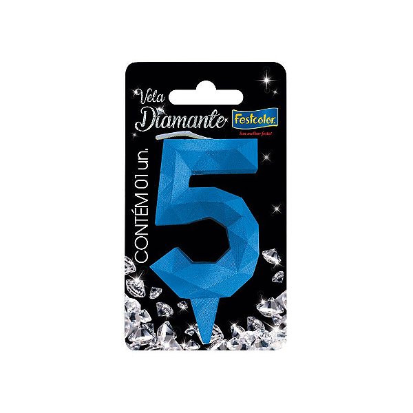 Vela Diamante Azul Nº5 Festcolor