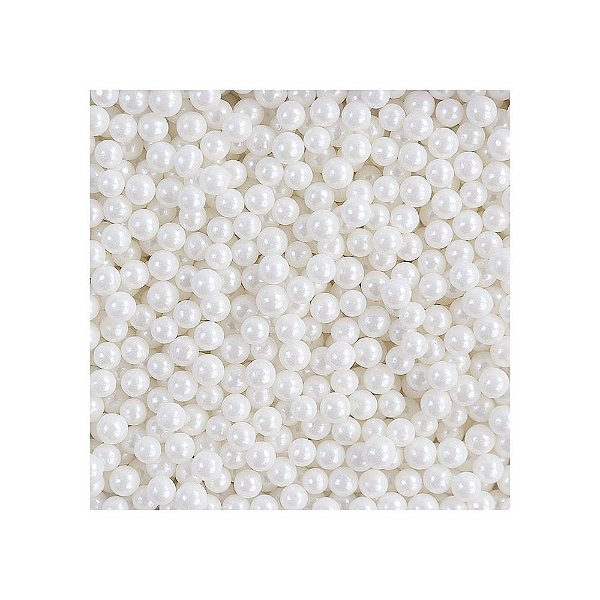 Confeito Sugar Beads Perolizados Branco 4Mm 100G Allonsy