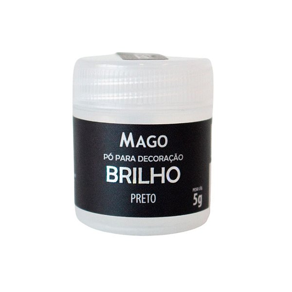 Pó Para Decoração Brilho Preto 5g Mago