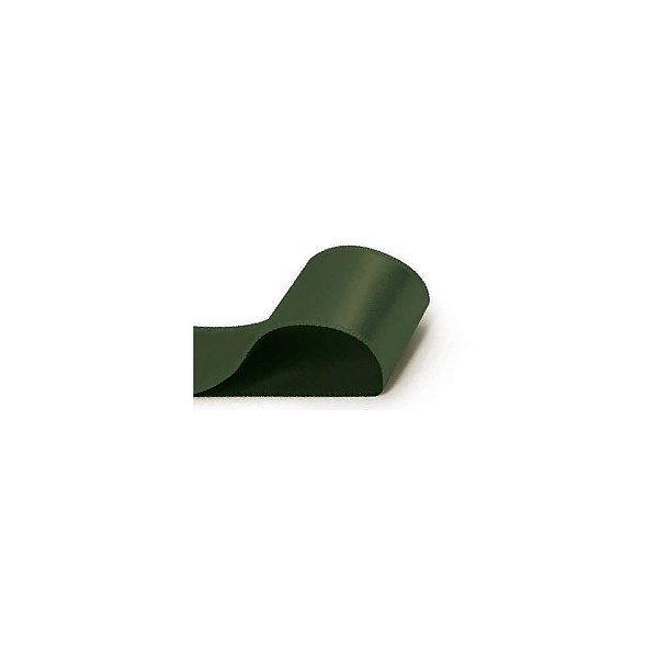 Fita Cetim Liso Verde Militar 6,5mmx10m 1unidade Carber