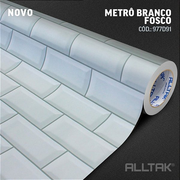 Papel de Parede Decor Metro Branco Fosco 1,22m