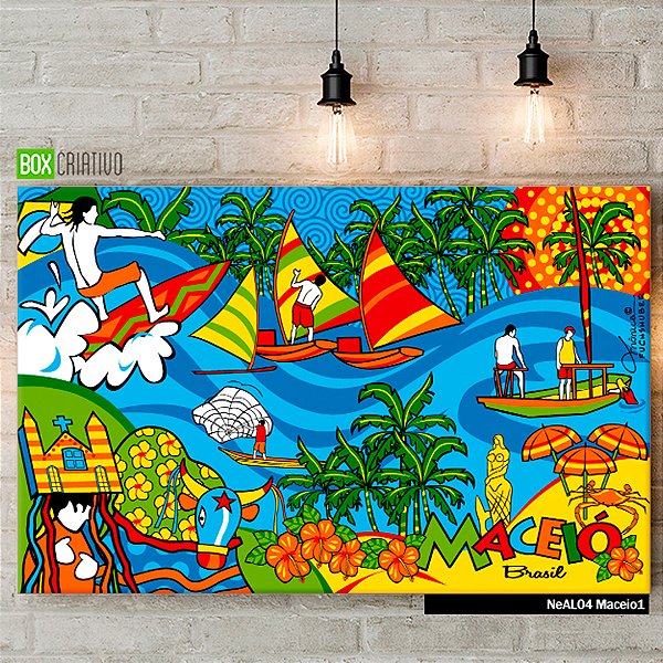 Quadro Tela em Canvas - Maceió - Coleção Mônica Fuchshuber