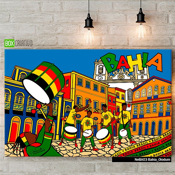 Quadro Tela em Canvas - Bahia Olodum - Coleção Mônica Fuchshuber