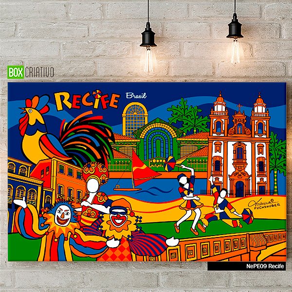 Quadro Tela em Canvas - Recife - Coleção Mônica Fuchshuber