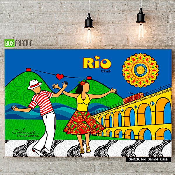 Quadro Tela em Canvas - RJ Samba - Coleção Mônica Fuchshuber