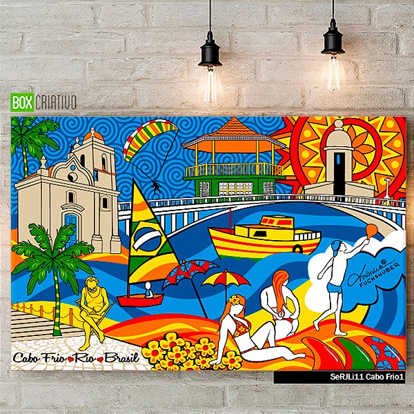 Quadro Tela em Canvas - Cabo Frio - Coleção Mônica Fuchshuber