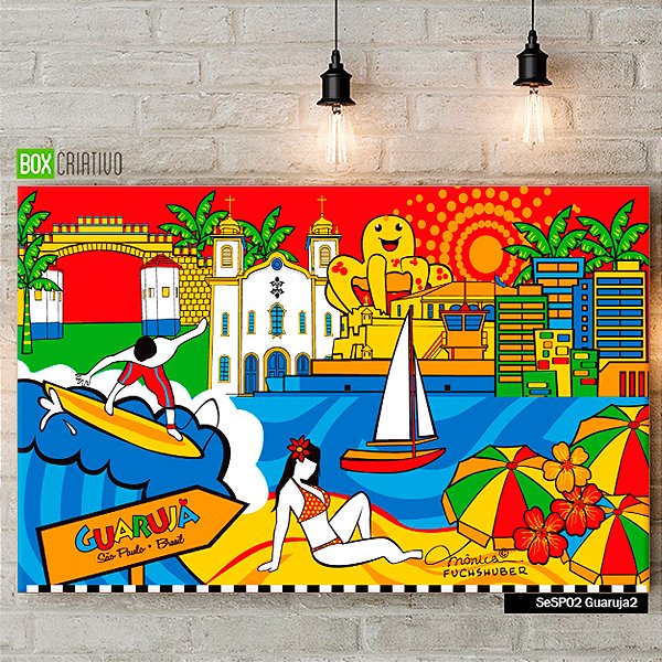 Quadro Tela em Canvas - Guarujá - Coleção Mônica Fuchshuber