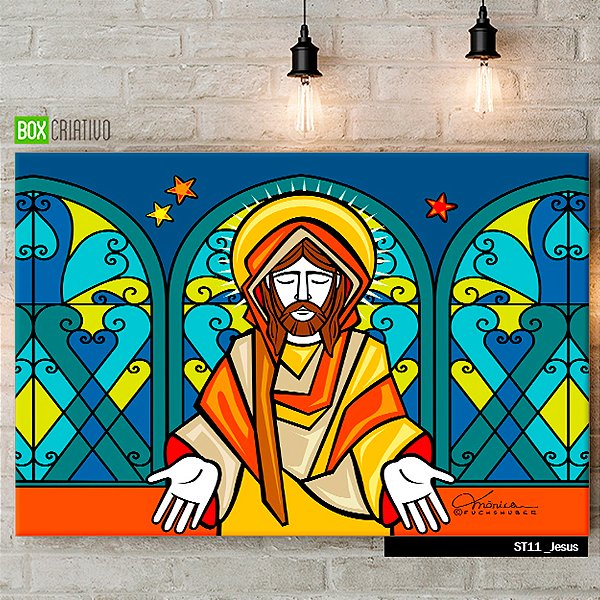 Quadro Jesus - Moldura com vidro A4