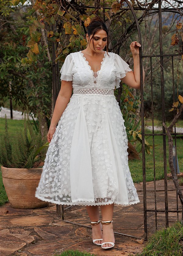 VESTIDO MIDI PLUS SIZE RARIDADE FLOWER