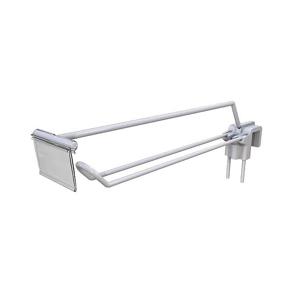 Gancho para Régua Duplo com Encaixe de Plástico e Porta-Preço