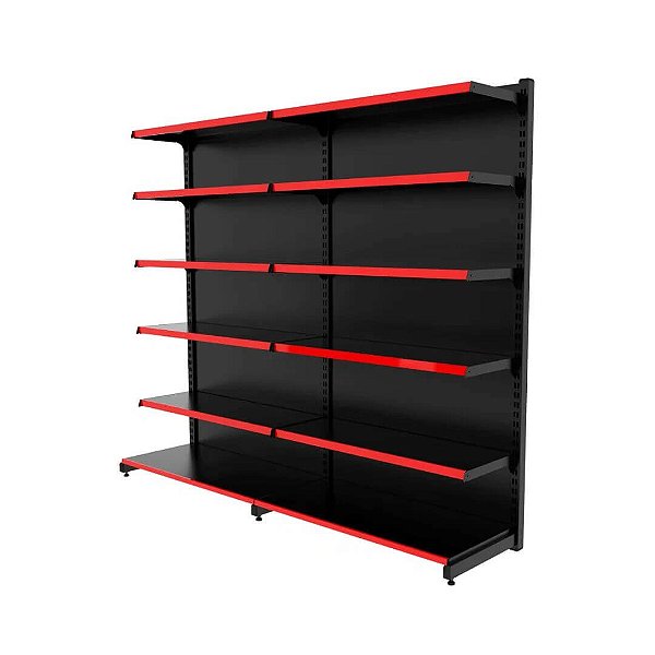 Gôndola de Parede Inical 40x30 200 + 1 Continuação - Base + 5 Band - Preto