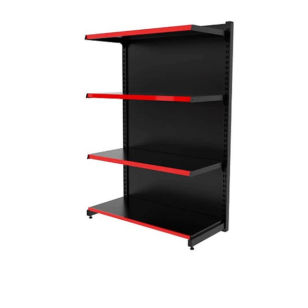 Gôndola Inicial de Parede 140 40x30 - Base + 3 Band - Preto