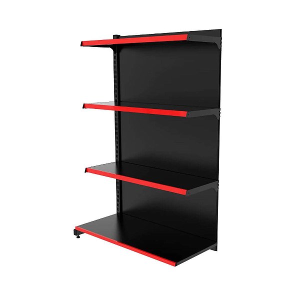 Gôndola Continuação de Parede 140 40x30 - Base + 3 Band - Preto