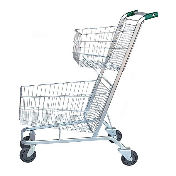 Carrinho Duplo Meio Cesto 120L