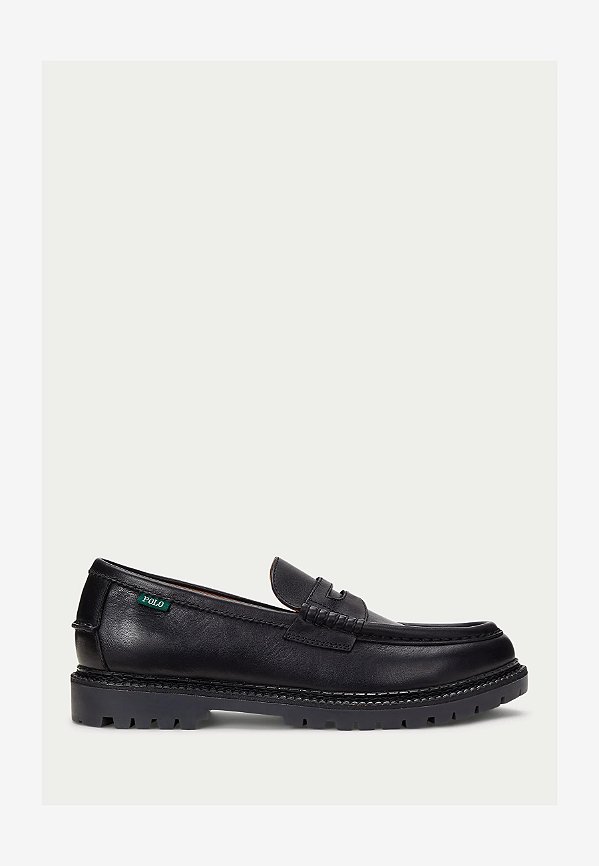 Mocassim Masculino Polo Ralph Lauren Jett em Couro com Sola Tratorada Preto