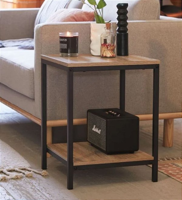 Mesa Lateral de Sofá - 100% MDF e Metalon - Escolha sua cor!