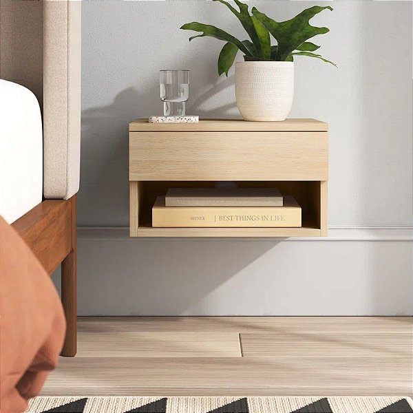 Mesa de Cabeceira Suspensa com Gaveta e Nicho - 100% MDF 18mm - Escolha Sua Cor!