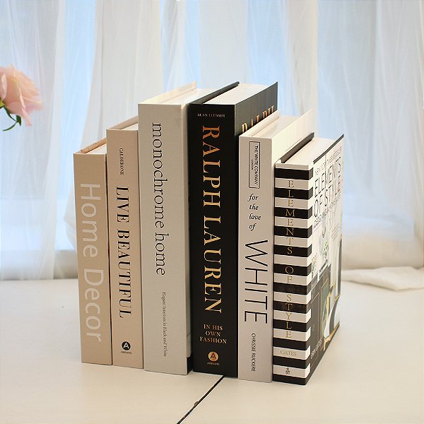 Conjunto de 3 Livros em Vários Tamanhos - Decoração para Mesa de Café, Villa e Hotel