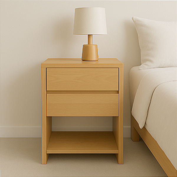 Mesa de Cabeceira de Chão com 2 Gavetas - 100% MDF - Corrediças Telescópicas | Várias Cores Disponívei