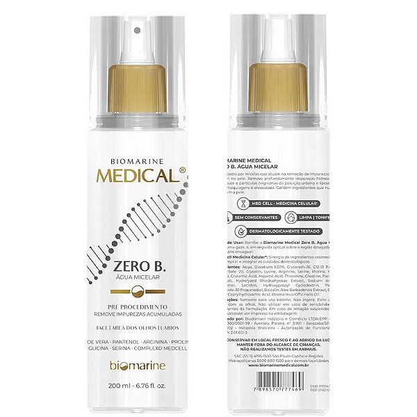 Água Micelar  Limpeza Facial Zero B Biomarine