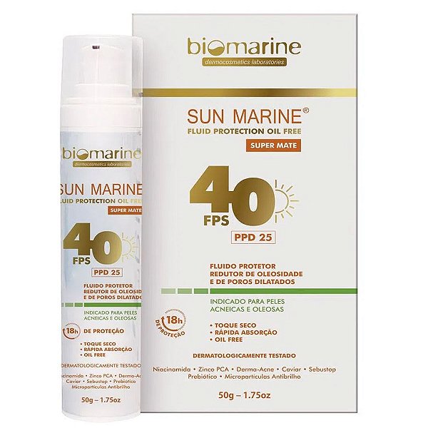 Protetor Solar Pele Oleosa Sun Marine FPS40 Biomarine