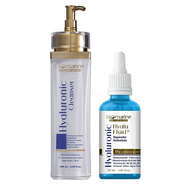 Kit Ácido Hialurônico Hidratante Facial Hyaluronic Biomarine
