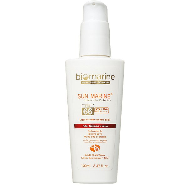 Protetor Solar Tratamento Sun Marine FPS 66 Antienvelhecimento 100ml Biomarine