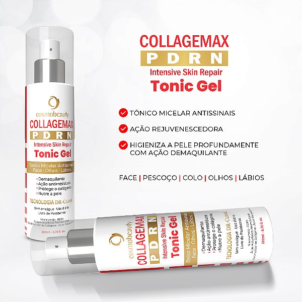 Tônico Facial Tonic Gel Collagemax PDRN Cosmobeauty