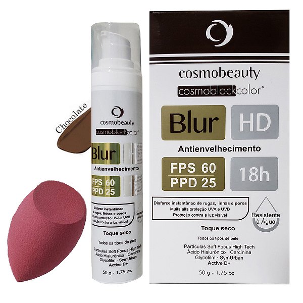 Blur Hd Fps60 Antienvelhecimento Chocolate Cosmobeauty 50G