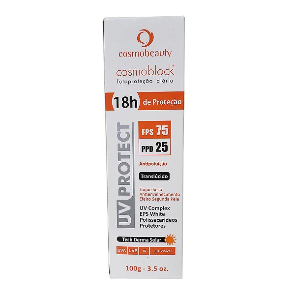 Protetor Solar UV Protect FPS 75 Proteção Cosmobeauty