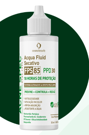 Acne Spec Acqua Fluid Secativo FPS 85 PPD 30 - 50ml
