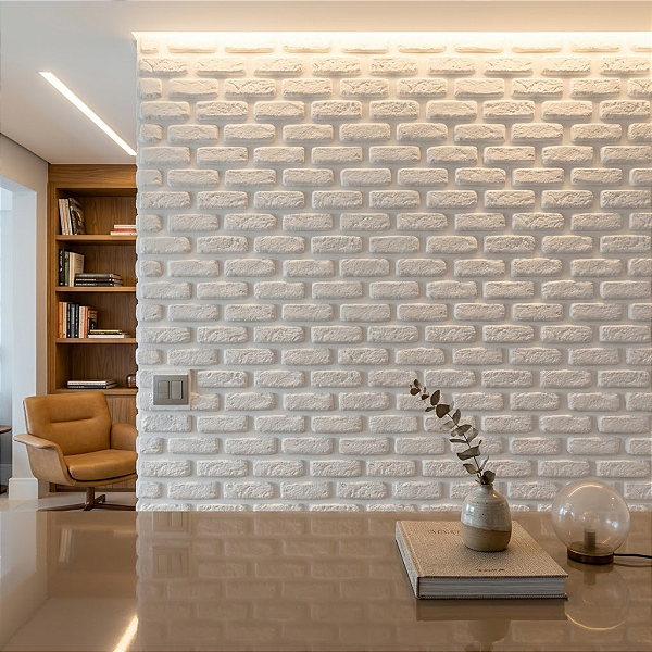 Placas de Poliestireno 3D Premium 1mm Tijolinho Encaixe