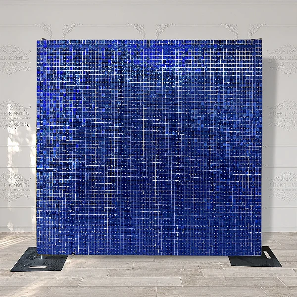 Placa painel shimmer wall muro lantejoula Azul