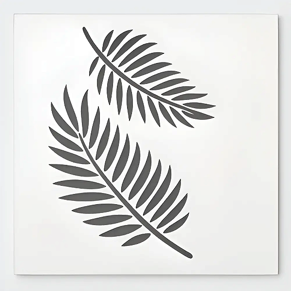STENCIL FOLHA TROPICAL DUAS FOLHAS