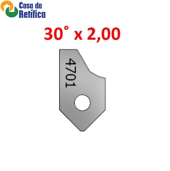 Pastilha de corte para fresadora de sede 30ºx2,00 - 4701