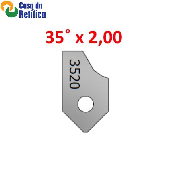 Pastilha de corte para fresadora de sede 35ºx2,00 - 3520