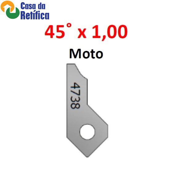 Pastilha de corte para fresadora de sede 45ºx1,00 - 4738 - Moto