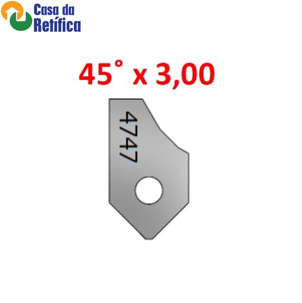 Pastilha de corte para fresadora de sede 45ºx3,00 - 4747