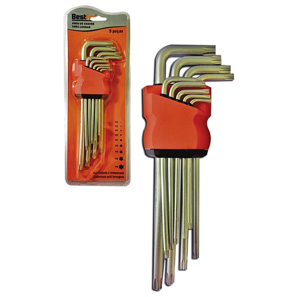 CR-BFH0016 Jogo de chave Torx grande com guia (9 peças)