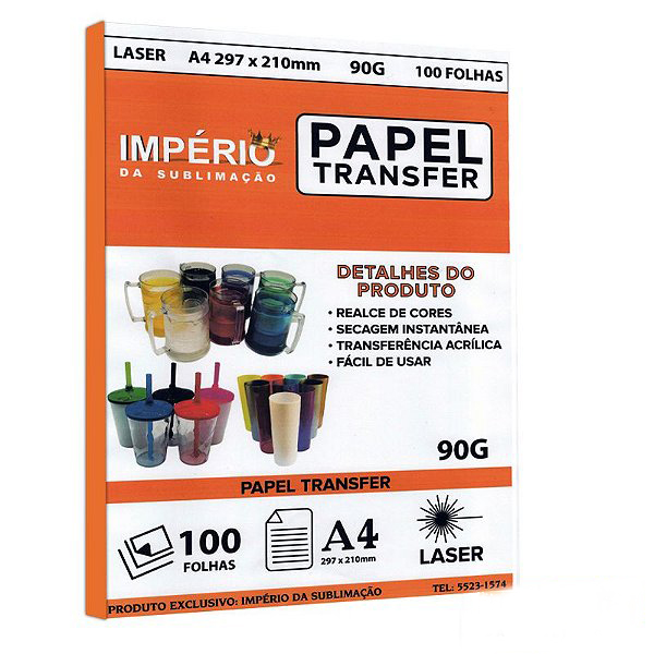 Papel Laser Transfer 90g. - 100 folhas