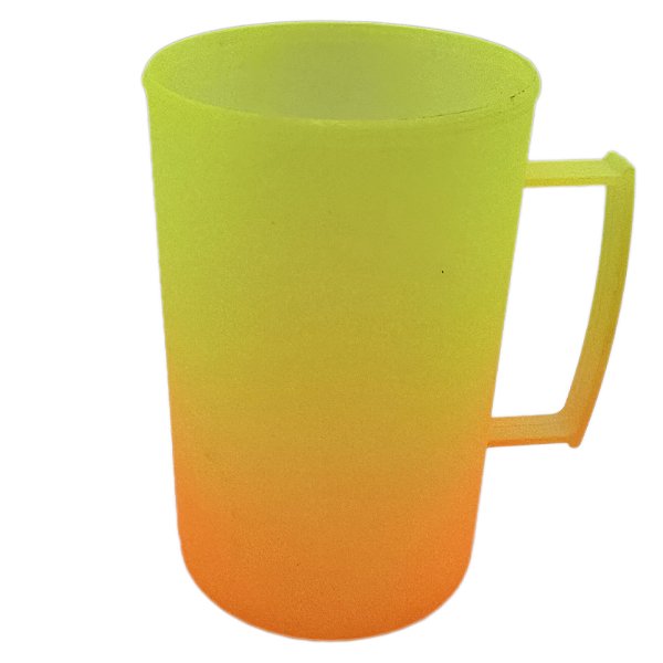 Caneca chopp jateada amarelo laranja 500 ml