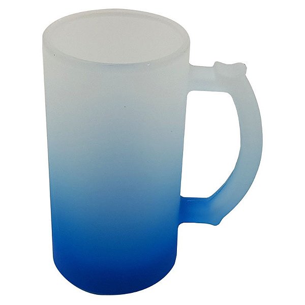 Caneca de Chopp Vidro Degrade Azul  475ml (P/ Sublimação)