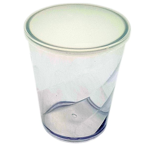 Copo shot com tampa cristal