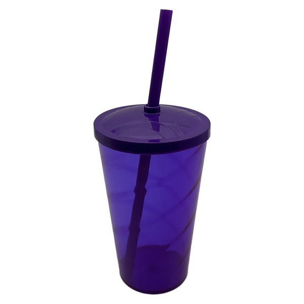 Copo twister translucido roxo 500ml
