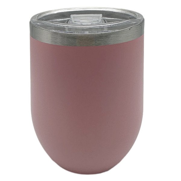 Copo térmico oval fosco- Rosa Bebe