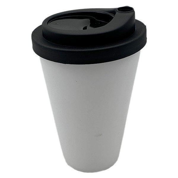 Copo Café Branco com Tampa Preto