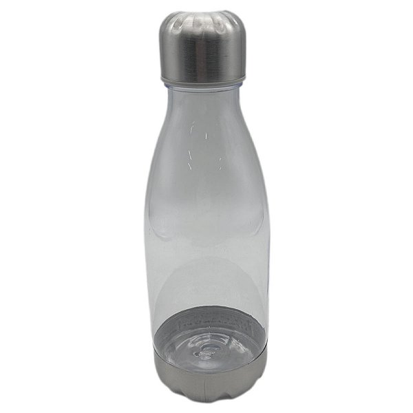 Squeeze Plástica Urban Transparente com Tampa de Metal 500ml