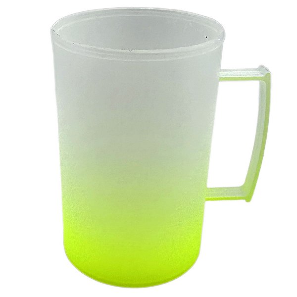 Caneca Chopp Jateada Amarelo Neon 500 ml