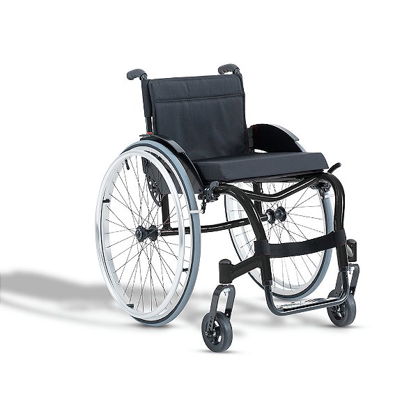 Cadeira De Rodas Monobloco Ativa Modelo Star Lite Ortobras - Cor: Preto